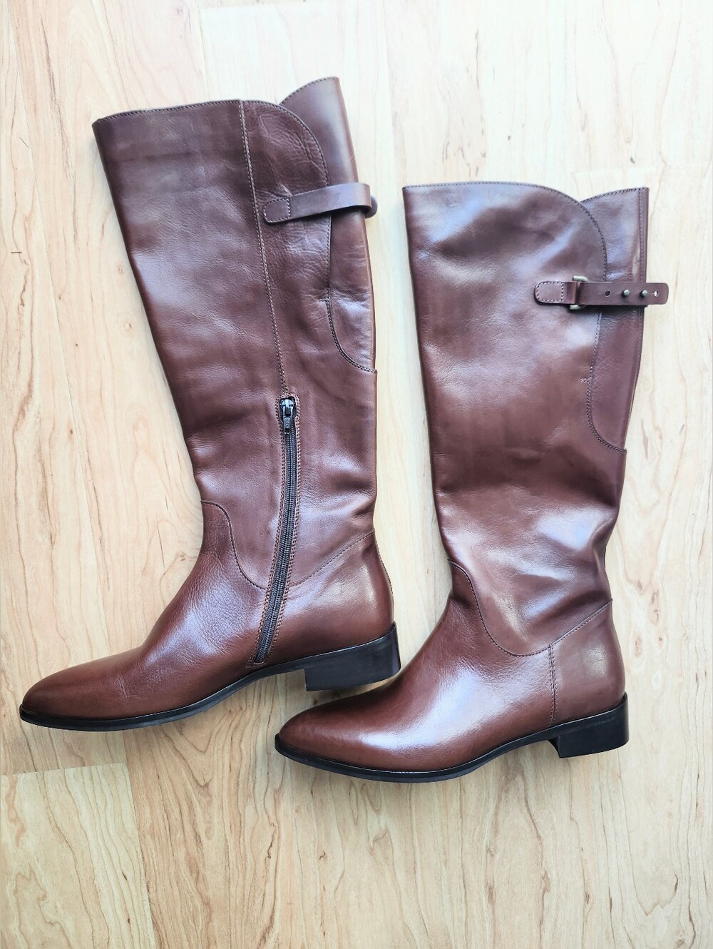 Sesto Meucci Brown Leather Over-the-Knee Riding Boots